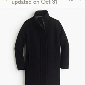J.crew stadium cloth black cocoon coat size 0